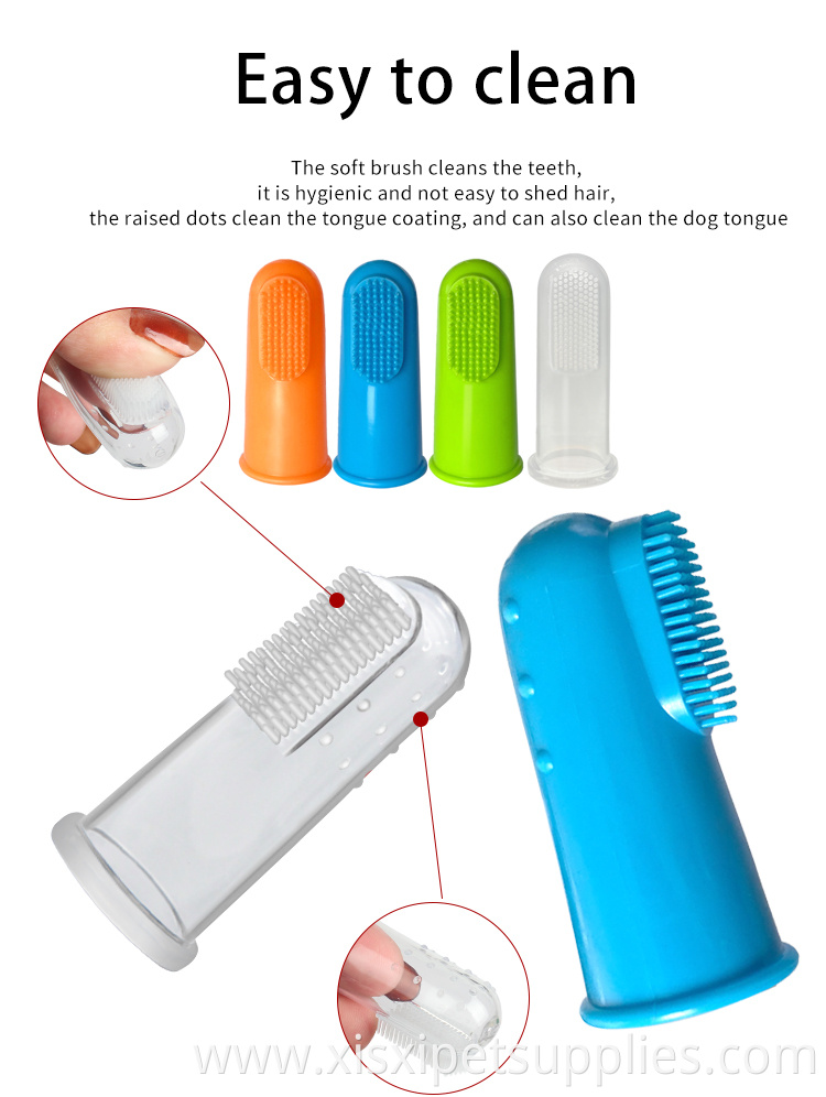 Factory Wholesale LOW MOQ Soft Silicone Pet Cat Dog Finger Toothbrush